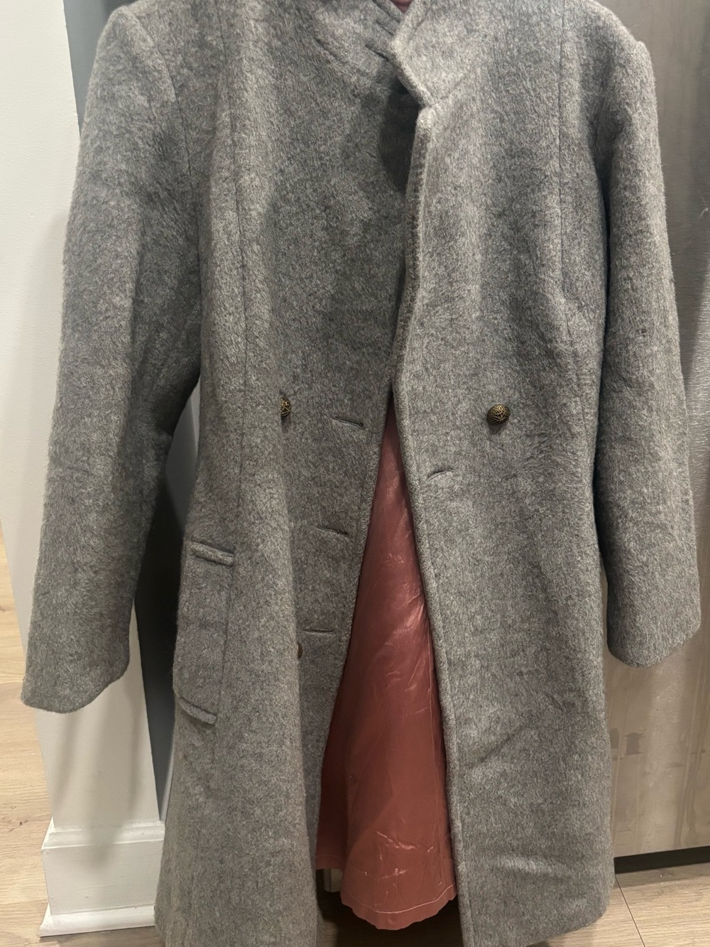 Women’s Gray Wool Pea Coat - Classic Tailored Peacoat
